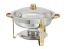 Winco 203, 4-Quart Gold-Accented Stainless Steel Oval Chafer