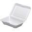 Dart 205HT1, 9x6x3-Inch Performer White Single Compartment Foam Container with a Removable Hinged Lid, 200/CS