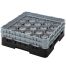 Cambro 25S800110, Camrack 8.5-Inch High Black 25-Compartment Glass Rack W/4 Extenders