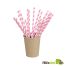 PacknWood 210CHP19PINK, 7.75x0.2-inch Pink Striped Wax Coated Paper Straws, 3000/CS
