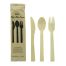 PacknWood 210CVBJNK3K, "Anji" Wrapped Bamboo Cutlery Kit 3/1 (Knife, Fork, Spoon), 100/CS