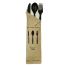 PacknWood 210CVPLK416N, Black 4/1 Cutlery Kit with Kraft Bag (Knife, Fork, Spoon, Napkin), 250/CS