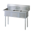 L&J SK2472-3 24x72-inch Stainless Steel 3-Compartment Utility Sink