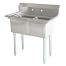 Omcan 22113, 18x18x11-inch 2-Compartment Stainless Steel Sink, No Drain Board
