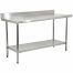 Prepline PWTG-2472-4BS, 24x72-inch Stainless Steel Worktable with Undershelf & 4-inch Backsplash