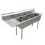 Omcan 25259, 24x24x14-inch 3-Compartment Stainless Steel Sink with Left Drain Board