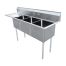 Omcan 25271, 18x21x14-inch 3-Compartment Stainless Steel Sink with Left Drain Board