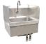 Omcan 37868, 17-inch Stainless Steel Hand Sink with Knee Valve Assembly and Side Splashes