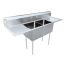 Omcan 43767, 18x18x11-inch 2-Compartment Sink with Left and Right Drain Boards