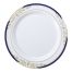 Fineline Settings 4910-WHBG, 10.25-inch Signature Blu Round Dinner Plate with Blue Rim, 120/CS