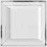 Fineline Settings 5504-WH, 4.5-inch Silver Splendor Square White Cocktail Plate with Silver Trim, 120/CS