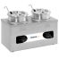 Nemco 6120A-CW, 4 Qt Countertop Twin Food Pan Cooker/Warmer, 230V