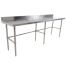 L&J B5SG1484-RCB 14x84-inch Stainless Steel Work Table with Backsplash and Cross-Bar