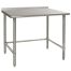 L&J B5SG2424-RCB 24x24-inch Stainless Steel Work Table with Backsplash and Cross-Bar