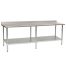 L&J B5SG36108 36x108-inch Stainless Steel Work Table with Backsplash and Galvanized Undershelf