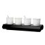C.A.C. BF-PS40, 1.25-Litter Four White Porcelain Round Jam/Sauce Pots on Metal Stand, 1-Set/CS