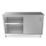 Prepline PC-2460, 24x60-Inch Stainless Steel Enclosed Base Work Table w/ Sliding Doors and Adjustable Shelf, NSF