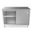 Prepline PC-3048, 30x48-Inch Stainless Steel Enclosed Base Work Table w/ Sliding Doors and Adjustable Shelf, NSF