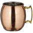 Winco CMM-20, 20-Ounce Solid Moscow Mule Mug with Brass Handle, Copper-Plated