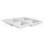 C.A.C. CMP-A7, 6.5-Inch White Porcelain 4 Section Square Dish, 2 DZ/CS