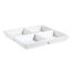 C.A.C. CMP-D10, 6 Oz 10-Inch White Porcelain 4 Compartment Square Tray, DZ