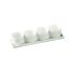 C.A.C. DT-SQ10, 9x2.5-Inch Bright White Porcelain Tray with (4) 2 Oz Round Bowls, 10Set/Cs