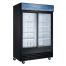 Coldline G47S-B 53-inch Black Double Glass Sliding Door Merchandising Refrigerator