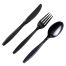 SafePro HDKITB Black Heavyweight Plastic Cutlery Kits, 250/CS