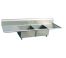 2S-1821-2RL, 18x21-Inch 2-Compartment Stainless Steel Sink with Right and Left Drainboard