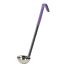 Winco LDC-2P, 2-Ounce Stainless Steel Ladle with Purple Handle, Allergen Free