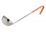 Winco LDCN-8, 8 Oz 12-Inch One Piece Stainless Steel Soup Ladle w/Coated Handle, Orange, NSF