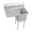 L&J LJ2020-1L 20x20-inch Stainless Steel 1-Compartment Sink with Left Drainboard