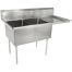 L&J LJ2424-2R 24x24-inch Stainless Steel 2-Compartment Sink with Right Drainboard