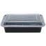 SafePro MC888 38 Oz. Rectangular Microwavable Containers Combo, Black Bottom, 150/CS