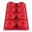 Thunder Group PLBM008S, 2.4-Ounce Heart High Heat Silicone Baking Mold, 8 Cavities