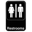 Thunder Group PLIS6908BK, 6x9-inch 'Restrooms' Information Sign