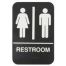 Thunder Group PLIS6953BK, 6x9x1-inch Acrylonitrile Styrene 'Restroom' Information Sign with Braille, EA