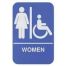 Thunder Group PLIS6957BL, 6x9x1-inch Acrylonitrile Styrene 'Women/Accessible' Information Sign with Braille, EA