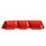 Thunder Group PS5103RD 28 Oz 15 x 6 1/4 x 1 3/8 Inch Western Passion Red Melamine Rectangular 3 Compartment Tray, EA