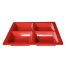 Thunder Group PS5104RD 60 Oz 13 1/2 x 1 3/8 Inch Deep Western Passion Red Melamine Square 4 Compartment Tray, EA