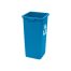 Winco PTCS-23L, 23 Gallon Blue Recycle Tall Square Plastic Trash Can