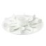 C.A.C. PTP-21-W, 7 Oz Porcelain White Bowl and 10 Tasting Spoons with 12.25-Inch Round White Tray, 4-Set/CS