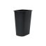 Winco PWR-41K, 41 Quart Black Tall Plastic Rectangular Waste Basket