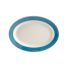 C.A.C. R-12-BLU, 10.37-Inch Stoneware Blue Rolled Edge Oval Platter, 2 DZ/CS