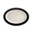 C.A.C. R-51-BLK, 15.5-Inch Stoneware Black Oval Platter with Rolled Edge, DZ