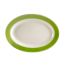 C.A.C. R-51-G, 15.5-Inch Stoneware Green Oval Platter with Rolled Edge, DZ