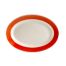 C.A.C. R-51-R, 15.5-Inch Stoneware Red Oval Platter with Rolled Edge, DZ