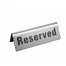 Winco RVS-4, 4.75x1.75-Inch Stainless Steel Reserved Sign
