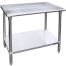 L&J SG1448, 14x48-Inch Stainless Steel Work Table with Galvanized Undershelf