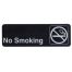 Winco SGN-310, 9x3-inch 'No Smoking' Black Information Sign